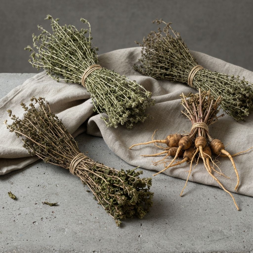 Autumn harvest dried herbs
